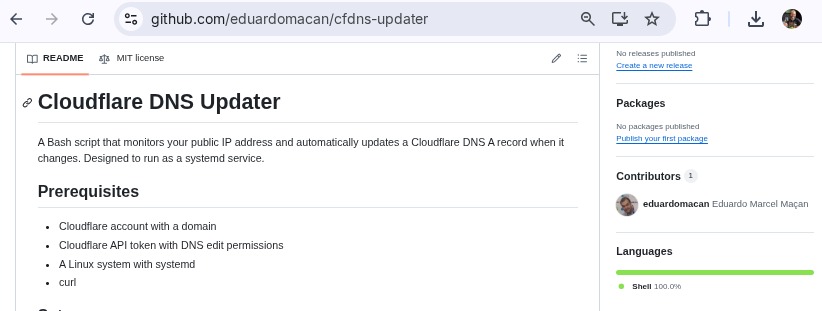 Usando a Cloudflare como DNS dinâmico.